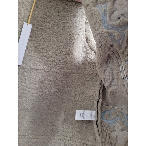 House of Harlow 1960 Embroidered Faux Shearling Vest One Size Boho Western - Picture 11 of 12